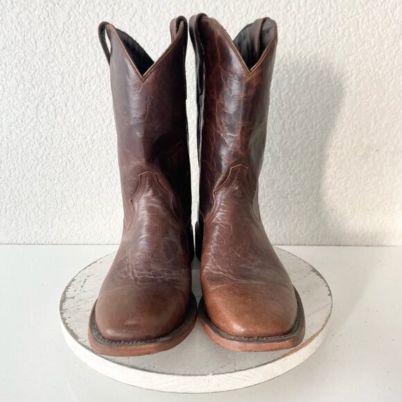 Classic Brown Leather Cowboy Boots - Picture 5 of 10